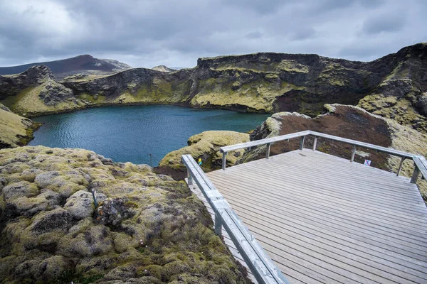 Κρατήρες Laki Lakaggar Είναι Ηφαιστειακή Σχισμή Στα Νότια Της Ισλανδίας — Φωτογραφία Αρχείου