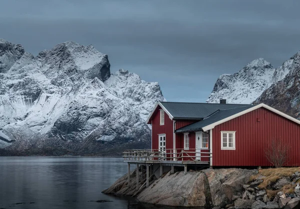 Bela Paisagem Inverno Lofoten Islands Noruega — Fotografia de Stock