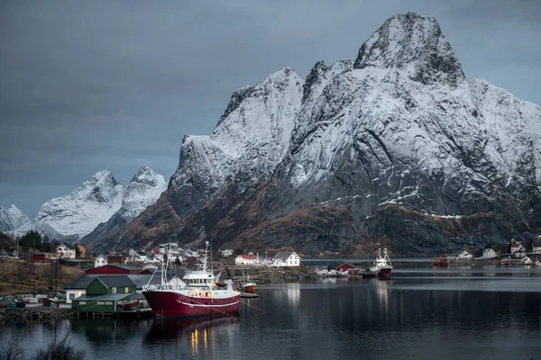 Indah Lanskap Musim Dingin Kepulauan Lofoten Norwegia — Stok Foto