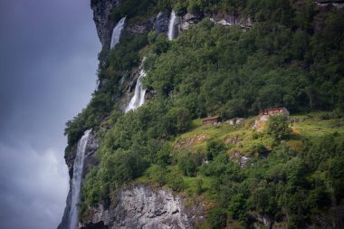 Geiranger, Geirangerfjord, Norveç 'teki güzel manzara