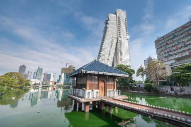 Sri Lanka 'da güzel Colombo şehir binaları ve ufuk çizgisi