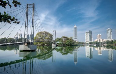 Sri Lanka 'da güzel Colombo şehir binaları ve ufuk çizgisi
