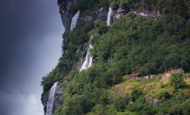 Geiranger, Geirangerfjord, Norveç 'teki güzel manzara