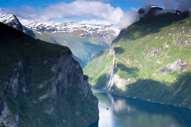 Geiranger, Geirangerfjord, Norveç 'teki güzel manzara