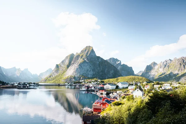 Mooie Reine Vissersdorp Lofoten Eilanden Zomer Noorwegen — Stockfoto