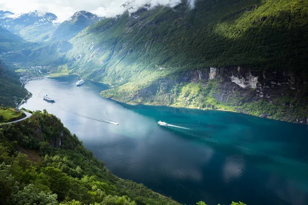 Prachtig Landschap Geiranger Geirangerfjord Noorwegen — Stockfoto