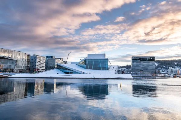 Oslo Città Inverno Norvegia — Foto Stock