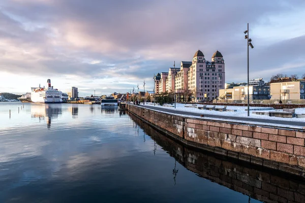 Oslo Città Inverno Norvegia — Foto Stock