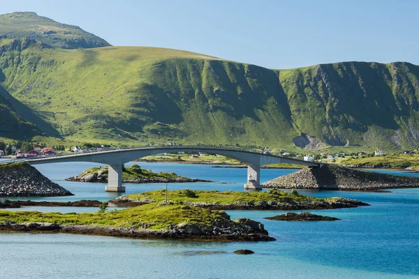 Ландшафт Лофских Островах Летом Норвегия — стоковое фото