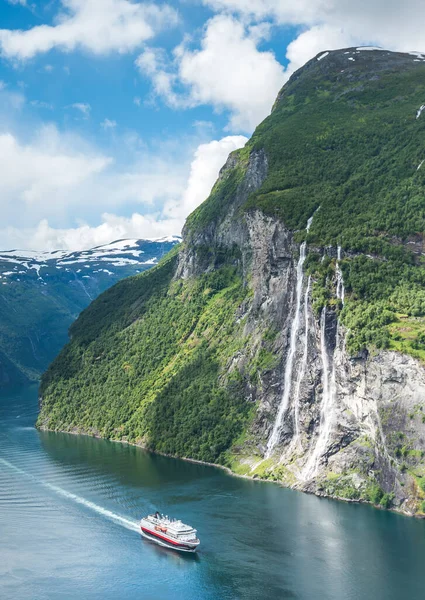 Krásný Výhled Geiranger Geirangerfjord Norsko — Stock fotografie
