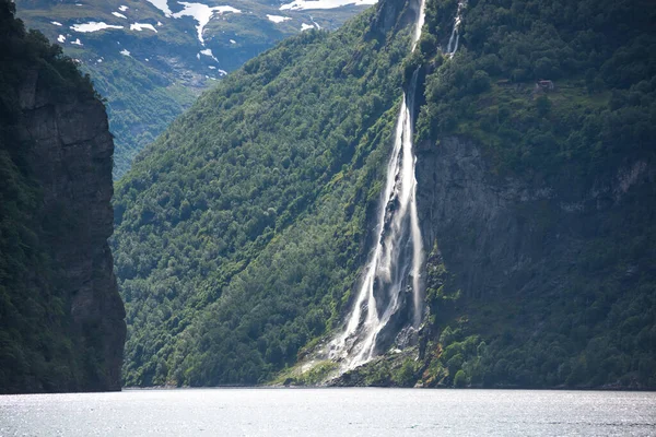 7个姐妹瀑布 Geiranger Geirangerfjord — 图库照片