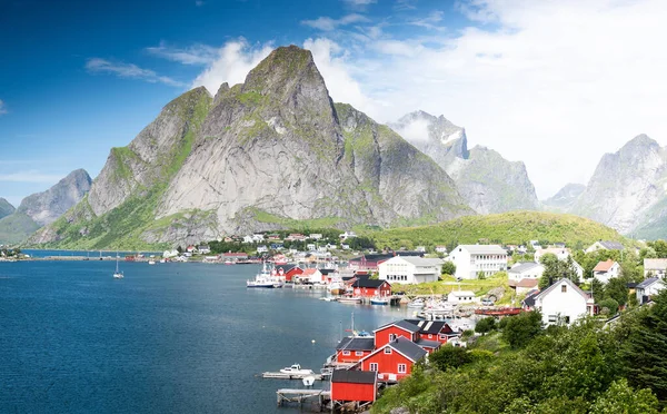 Vackra Reine Fiskeby Lofoten Öarna Sommar Norge — Stockfoto