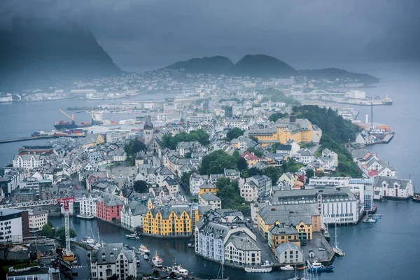 Bella Città Alesund Norvegia — Foto Stock