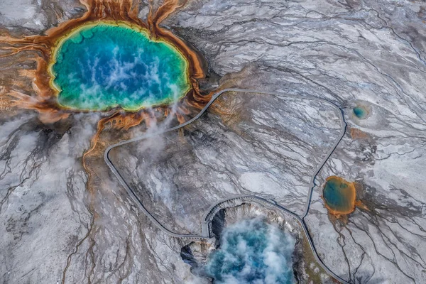 Aerial View Grand Prismatic Spring Yellowstone National Park Usa — Stock Photo, Image