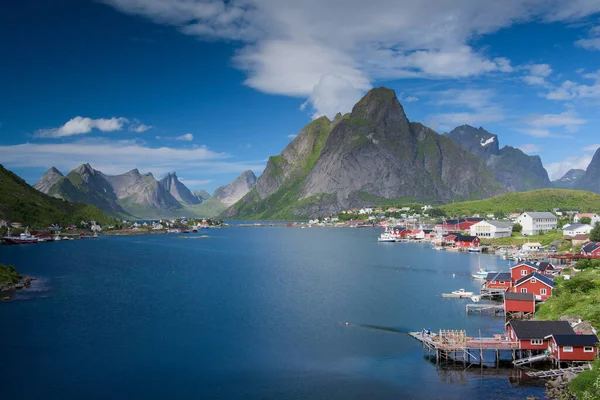 Vackra Reine Fiskeby Lofoten Öarna Sommar Norge — Stockfoto