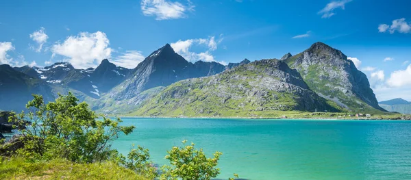 Bela Paisagem Lofoten Islands Verão Noruega — Fotografia de Stock