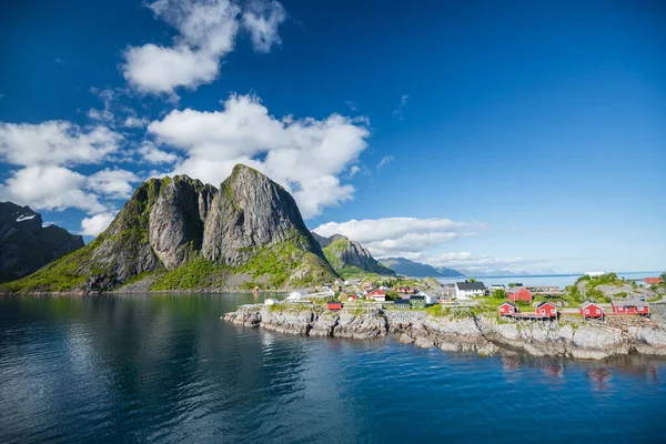 Wioska Rybacka Hamnoy Lecie Wyspie Lofoten Norwegia — Zdjęcie stockowe