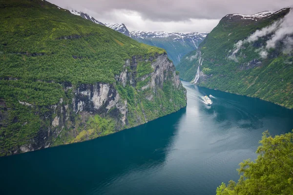 Geiranger Geirangerfjord Norveç Güzel Manzaralar — Stok fotoğraf