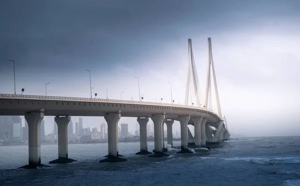 Bandra Worli Sea Link Ponte Cavo Mumbai India — Foto Stock