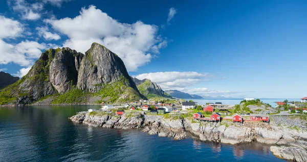 Риболовецьке Селище Гемной Влітку Острові Лофотен Норвегія — стокове фото
