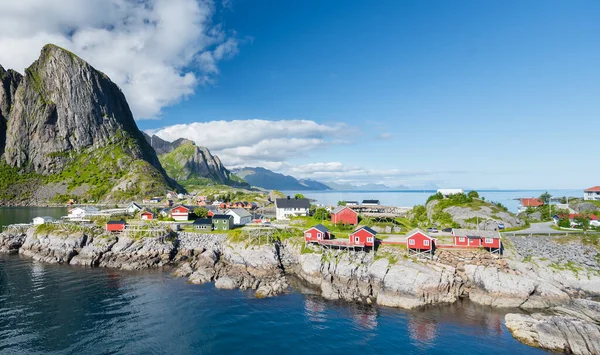 Desa Nelayan Hamnoy Musim Panas Pulau Lofoten Norwegia — Stok Foto