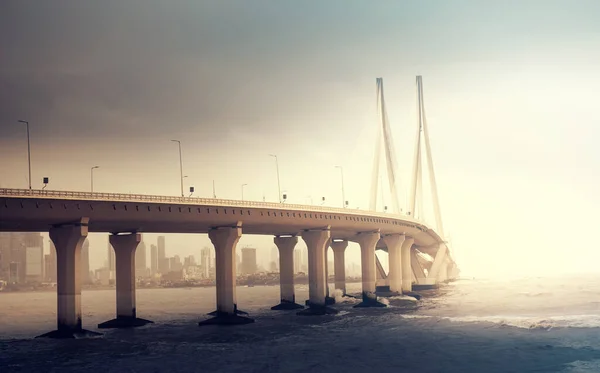 Bandra Worli Sea Link Ponte Cavo Mumbai India — Foto Stock