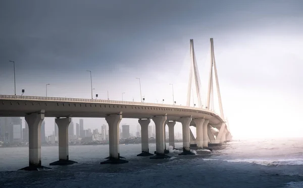 Bandra Worli Sea Link Ponte Cavo Mumbai India — Foto Stock