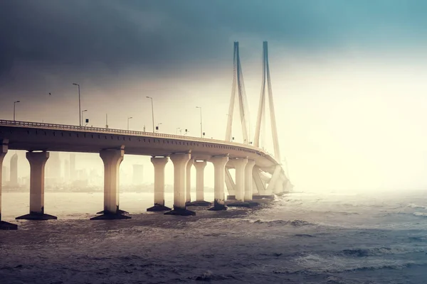 Bandra Worli Sea Link Ponte Cavo Mumbai India — Foto Stock