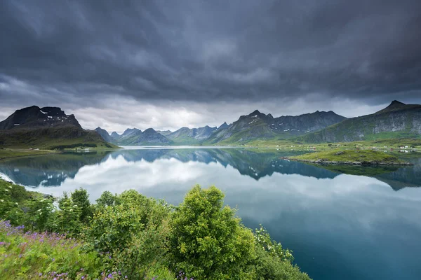 Schöne Landschaft Auf Den Lofoten Sommer Norwegen — Stockfoto