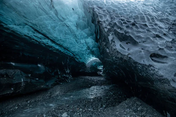 Dentro Uma Caverna Gelo Geleira Islândia — Fotografia de Stock