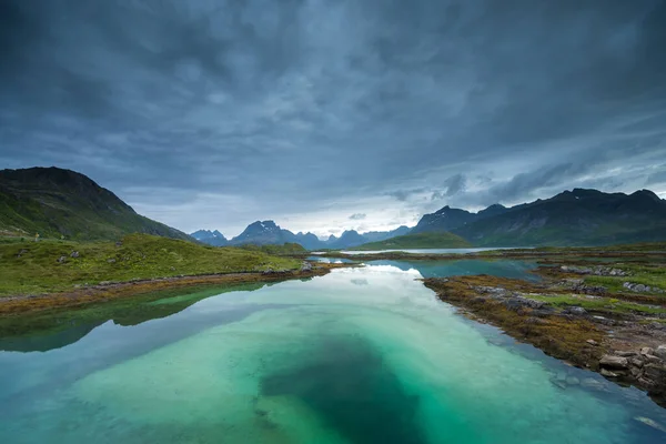 Vackert Landskap Lofoten Sommaren Norge — Stockfoto
