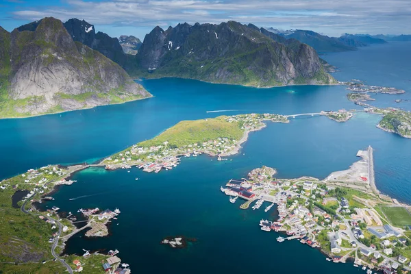 Hermosas Vistas Desde Punto Vista Reinebringen Lofoten Island Noruega — Foto de Stock