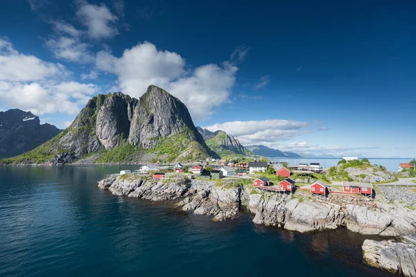 Desa Nelayan Hamnoy Musim Panas Pulau Lofoten Norwegia — Stok Foto