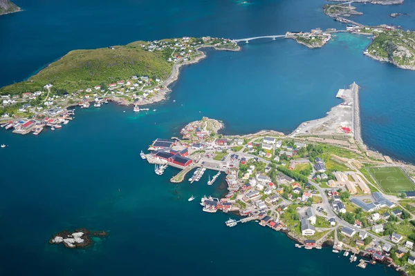 挪威Lofoten岛Reinebringen观景台的美丽景色 — 图库照片