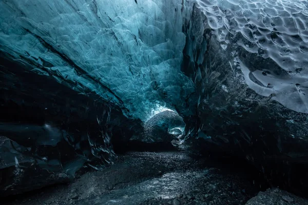 Dalam Gua Gletser Islandia — Stok Foto