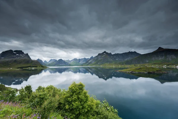 Schöne Landschaft Auf Den Lofoten Sommer Norwegen — Stockfoto