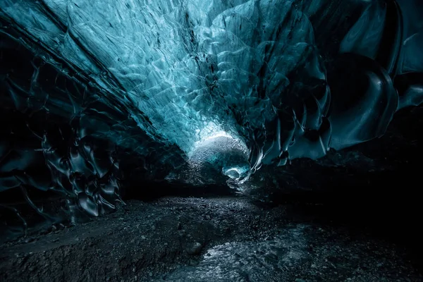 Dentro Uma Caverna Gelo Geleira Islândia — Fotografia de Stock