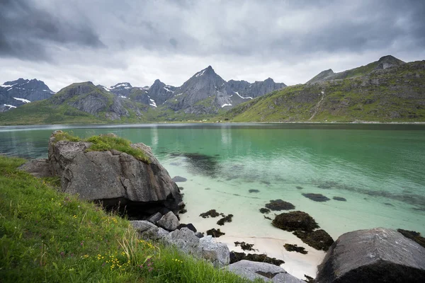 Όμορφο Τοπίο Στα Νησιά Lofoten Καλοκαίρι Νορβηγία — Φωτογραφία Αρχείου