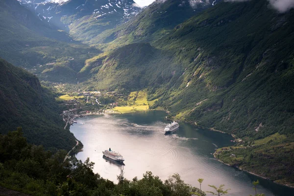 Beau Paysage Geiranger Geirangerfjord Norvège — Photo