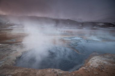 Hverir geothermal area in Myvatn Iceland clipart