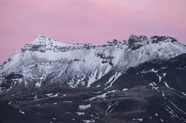 Vackert Bergslandskap Vintern Island — Stockfoto