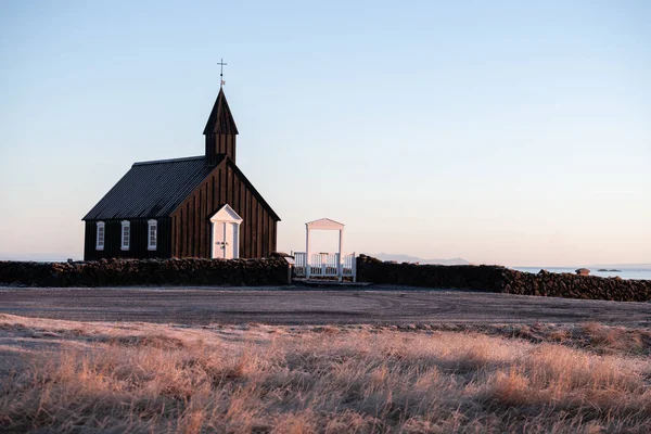 Zwarte Kerk Van Budir Ijsland — Stockfoto