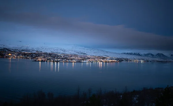 Akureyri Stad Vintern Island — Stockfoto