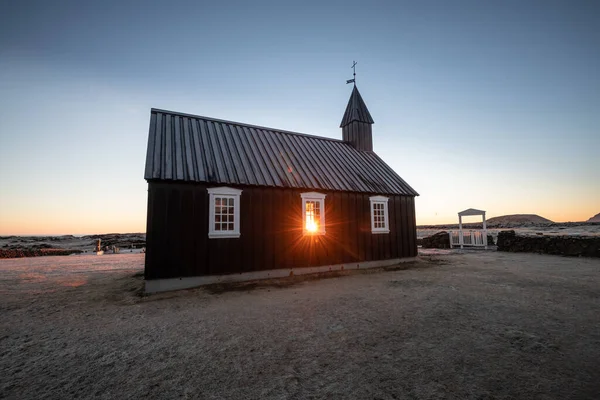 Igreja Negra Budir Islândia — Fotografia de Stock