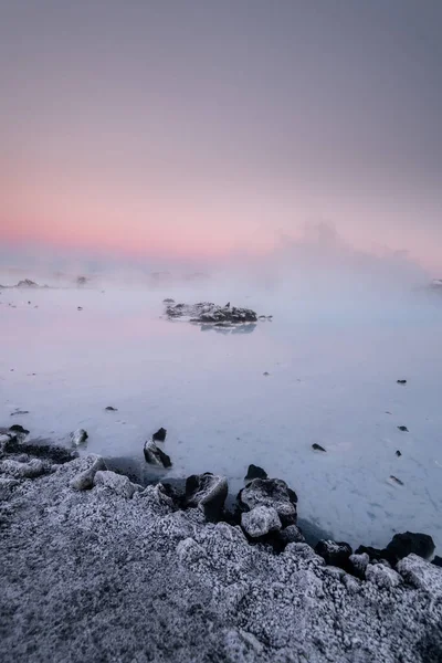 Beautiful Landscape Sunset Blue Lagoon Hot Spring Spa Iceland — Stock Photo, Image