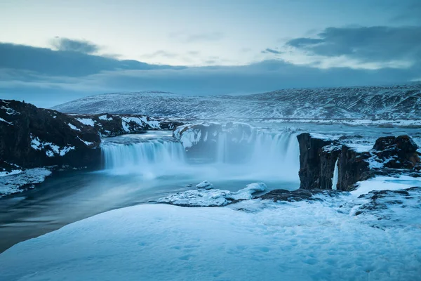 Cascade Godafoss Hiver Islande — Photo