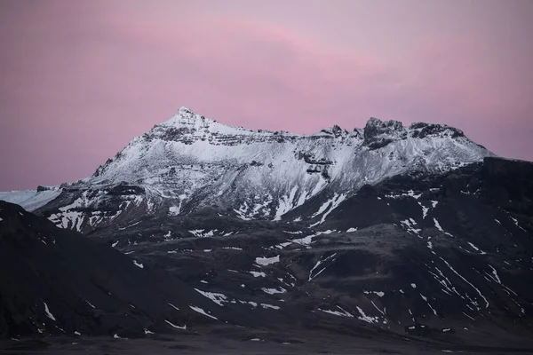 Bela Paisagem Montanhosa Inverno Islândia — Fotografia de Stock