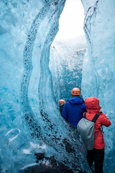 Dalam Gua Gletser Islandia — Stok Foto