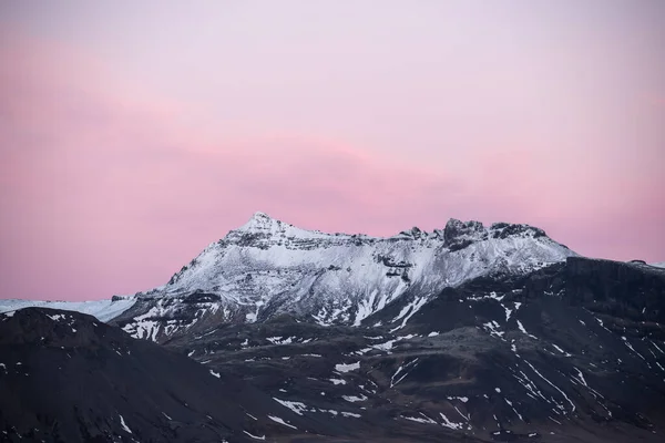 Vackert Bergslandskap Vintern Island — Stockfoto