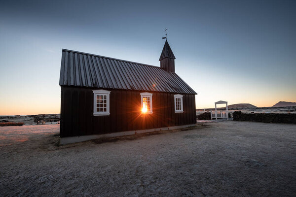 Black Church Budir Iceland Royalty Free Stock Images